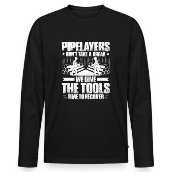 Constructeur de pipelines Construction de pipelines Pipelayer - T-shirt manches longues Premium bio Homme - noir - Devant - Nico (187cm)
