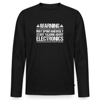 Elektroniker Elektriker Electrician Lineman - Männer Premium Bio Langarmshirt - Schwarz - Vorne - Nico (187cm)