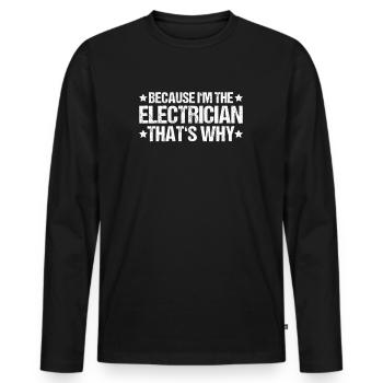 Électricien électronique Électricien monteur de lignes - T-shirt manches longues Premium bio Homme - noir - Devant - Nico (187cm)