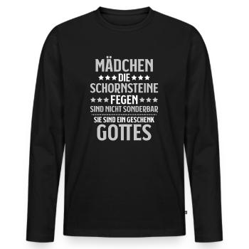 Schornsteinfeger Kaminkehrer Chimney Sweep - Männer Premium Bio Langarmshirt - Schwarz - Vorne - Nico (187cm)