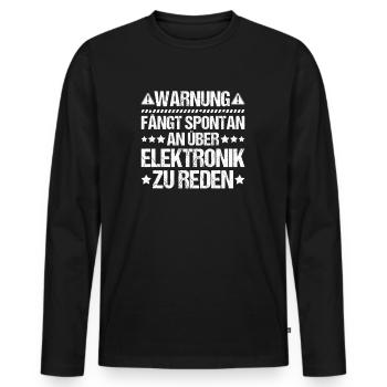 Électricien électronique Électricien monteur de lignes - T-shirt manches longues Premium bio Homme - noir - Devant - Nico (187cm)