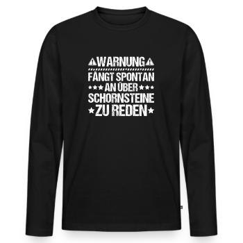 Schornsteinfeger Kaminkehrer Ramoneur - T-shirt manches longues Premium bio Homme - noir - Devant - Nico (187cm)