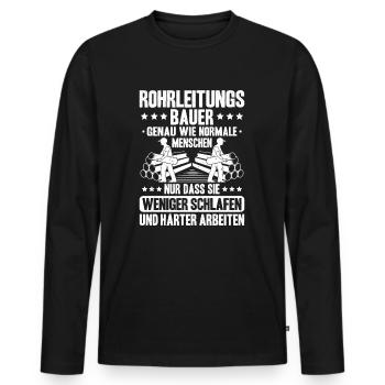 Rohrleitungsbauer Rohrleitungsbau Pipelayer - Männer Premium Bio Langarmshirt - Schwarz - Vorne - Nico (187cm)