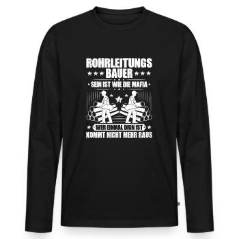 Rohrleitungsbauer Rohrleitungsbau Pipelayer - Männer Premium Bio Langarmshirt - Schwarz - Vorne - Nico (187cm)