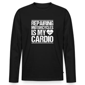 Two-wheel mechatronics engineer Motorcycle Motorcycle Mechanic - Men's Premium Organic Long Sleeve Shirt - black - Front - Nico (187cm)