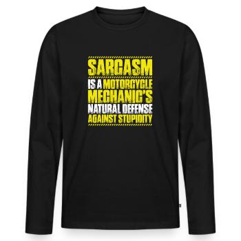 Two-wheel mechatronics engineer Motorcycle Motorcycle Mechanic - Men's Premium Organic Long Sleeve Shirt - black - Front - Nico (187cm)