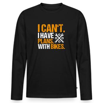 Two-wheel mechatronics engineer Motorcycle Motorcycle Mechanic - Men's Premium Organic Long Sleeve Shirt - black - Front - Nico (187cm)