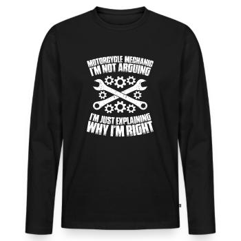 Two-wheel mechatronics engineer Motorcycle Motorcycle Mechanic - Men's Premium Organic Long Sleeve Shirt - black - Front - Nico (187cm)