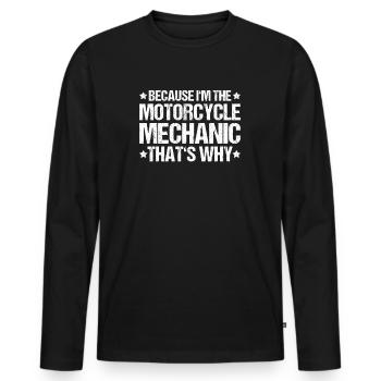 Two-wheel mechatronics engineer Motorcycle Motorcycle Mechanic - Men's Premium Organic Long Sleeve Shirt - black - Front - Nico (187cm)