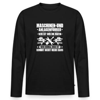 Opérateurs de machines et d’installations Opérateurs de machines - T-shirt manches longues Premium bio Homme - noir - Devant - Nico (187cm)