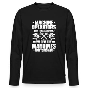 Machine and plant operators Machine operators - Men's Premium Organic Long Sleeve Shirt - black - Front - Nico (187cm)