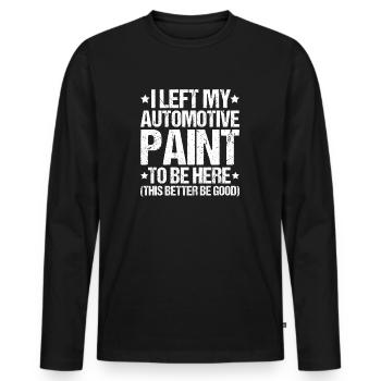 Peintre de véhicules Peintre automobile - T-shirt manches longues Premium bio Homme - noir - Devant - Nico (187cm)