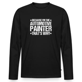Vehicle Painter Painter Automotive Painter - Men's Premium Organic Long Sleeve Shirt - black - Front - Nico (187cm)