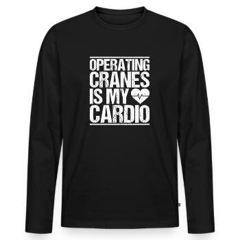 Kranführer Kranfahrer Kran Crane Operator - Männer Premium Bio Langarmshirt - Schwarz - Vorne - Nico (187cm)