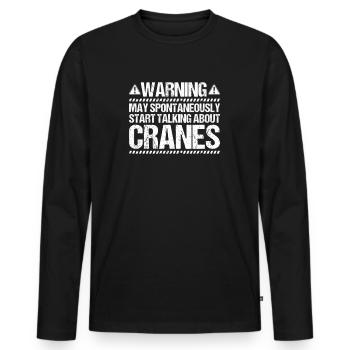 Kranführer Kranfahrer Kran Crane Operator - Männer Premium Bio Langarmshirt - Schwarz - Vorne - Nico (187cm)