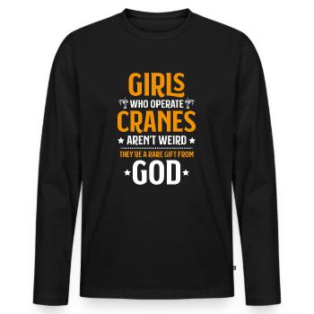 Kranführer Kranfahrer Kran Crane Operator - Männer Premium Bio Langarmshirt - Schwarz - Vorne - Nico (187cm)