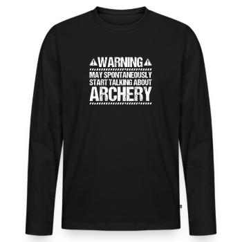 Bogenschütze Bogenschießen Bogen Archer Tir à l’arc - T-shirt manches longues Premium bio Homme - noir - Devant - Nico (187cm)