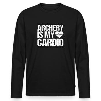 Bogenschütze Bogenschießen Bogen Archer Tir à l’arc - T-shirt manches longues Premium bio Homme - noir - Devant - Nico (187cm)
