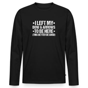 Bogenschütze Bogenschießen Bogen Archer Tir à l’arc - T-shirt manches longues Premium bio Homme - noir - Devant - Nico (187cm)