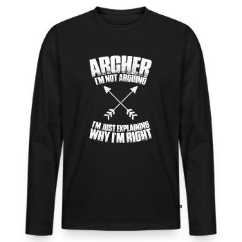Bogenschütze Bogenschießen Bogen Archer Tir à l’arc - T-shirt manches longues Premium bio Homme - noir - Devant - Nico (187cm)