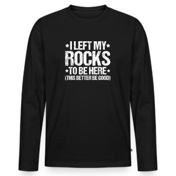 Geologie Geologe Geologist Geology Geologin - Men's Premium Organic Long Sleeve Shirt - black - Front - Nico (187cm)