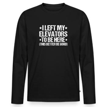 Elevator Fitter Elevator Mechanic Elevator Mechanic - Men's Premium Organic Long Sleeve Shirt - black - Front - Nico (187cm)