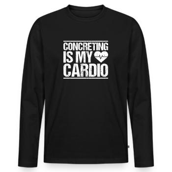 Ouvrier du béton Ouvrier du béton armé Ouvrier du béton - T-shirt manches longues Premium bio Homme - noir - Devant - Nico (187cm)