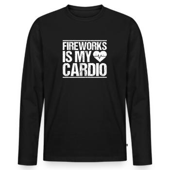 Pyrotechnicien Feux d'artifice Pyrotechnie Pyrotechnicien - T-shirt manches longues Premium bio Homme - noir - Devant - Nico (187cm)