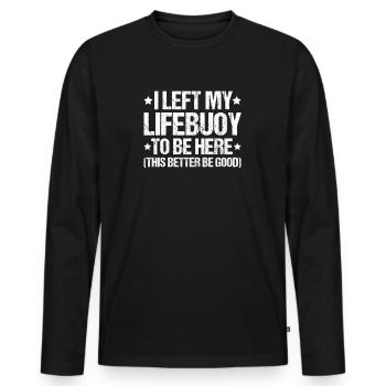 Rettungsschwimmer Wasserrettung Lifesaver - Männer Premium Bio Langarmshirt - Schwarz - Vorne - Nico (187cm)