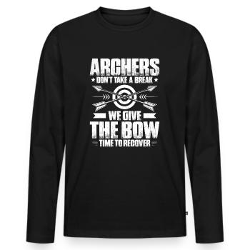 Archer Tir à l'arc Arc Archer Tir à l'arc - T-shirt manches longues Premium bio Homme - noir - Devant - Nico (187cm)