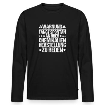Chemikant Chemikantin chimie industrie chimique - T-shirt manches longues Premium bio Homme - noir - Devant - Nico (187cm)