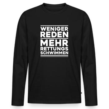 Rettungsschwimmer Wasserrettung Lifesaver - Männer Premium Bio Langarmshirt - Schwarz - Vorne - Nico (187cm)