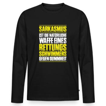 Rettungsschwimmer Wasserrettung Lifesaver - Männer Premium Bio Langarmshirt - Schwarz - Vorne - Nico (187cm)