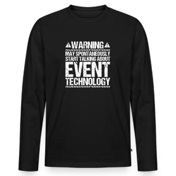 Veranstaltungstechniker Event Technician - Men's Premium Organic Long Sleeve Shirt - black - Front - Nico (187cm)