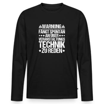 Veranstaltungstechniker Event Technician - Männer Premium Bio Langarmshirt - Schwarz - Vorne - Nico (187cm)