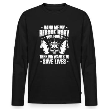 Rettungsschwimmer Wasserrettung Lifesaver - Männer Premium Bio Langarmshirt - Schwarz - Vorne - Nico (187cm)