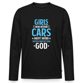 Ingénieur en mécatronique automobile Mécanicien automobile Mécanicien automobile - T-shirt manches longues Premium bio Homme - noir - Devant - Nico (187cm)