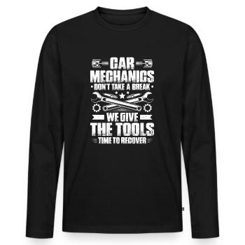 Ingénieur en mécatronique automobile Mécanicien automobile Mécanicien automobile - T-shirt manches longues Premium bio Homme - noir - Devant - Nico (187cm)