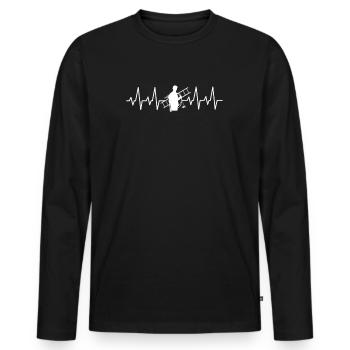 Schornsteinfeger Kaminkehrer Ramoneur - T-shirt manches longues Premium bio Homme - noir - Devant - Nico (187cm)