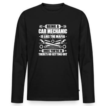 Ingénieur en mécatronique automobile Mécanicien automobile Mécanicien automobile - T-shirt manches longues Premium bio Homme - noir - Devant - Nico (187cm)
