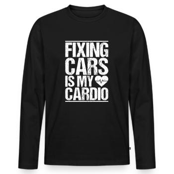 Ingénieur en mécatronique automobile Mécanicien automobile Mécanicien automobile - T-shirt manches longues Premium bio Homme - noir - Devant - Nico (187cm)
