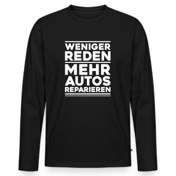 KFZ-Mechatroniker Car Mechanic Auto Mechanic - Männer Premium Bio Langarmshirt - Schwarz - Vorne - Nico (187cm)