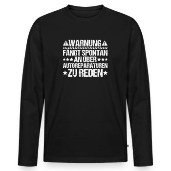 KFZ-Mechatroniker Car Mechanic Auto Mechanic - Männer Premium Bio Langarmshirt - Schwarz - Vorne - Nico (187cm)
