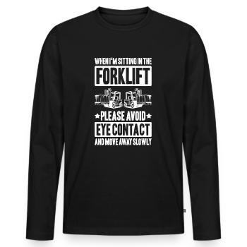 Staplerfahrer Gabelstaplerfahrer Forklift Operator - Männer Premium Bio Langarmshirt - Schwarz - Vorne - Nico (187cm)