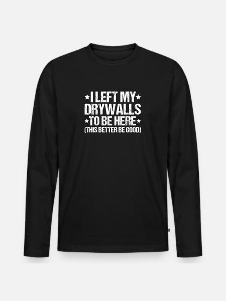 Drywall fitter Drywaller - Men's Premium Organic Long Sleeve Shirt - black