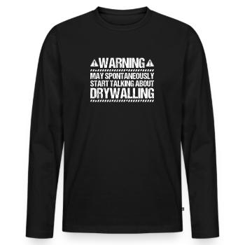 Drywall fitter Drywaller - Men's Premium Organic Long Sleeve Shirt - black - Front - Nico (187cm)