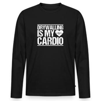 Drywall fitter Drywaller - Men's Premium Organic Long Sleeve Shirt - black - Front - Nico (187cm)