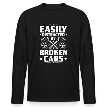 Ingénieur en mécatronique automobile Mécanicien automobile Mécanicien automobile - T-shirt manches longues Premium bio Homme - noir - Devant - Nico (187cm)