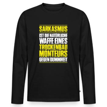 Trockenbaumonteur Trockenbau Drywaller - Männer Premium Bio Langarmshirt - Schwarz - Vorne - Nico (187cm)