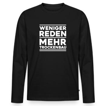 Trockenbaumonteur Trockenbau Drywaller - Männer Premium Bio Langarmshirt - Schwarz - Vorne - Nico (187cm)